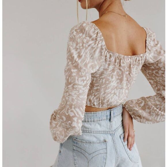 Endless Blu. Crop Blouse Size Large - Picture 3 of 11